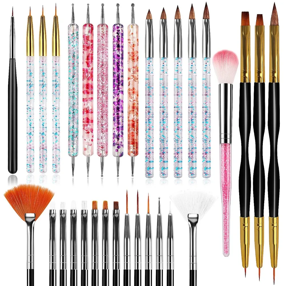 Nail Art Brush Set - 32 stuks nagelkunstborstels, acrylborstel, liner-dotting tools