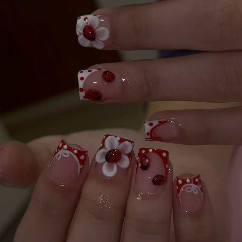 Nail Art Flower - 24 stuks per set. Rechthoekige 3D