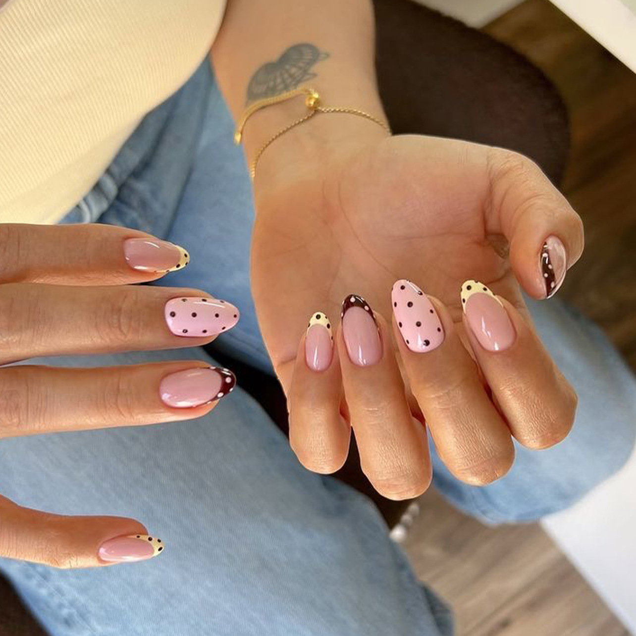 Press On Nail Set - 24 stuks amandelvormige kunstnagels sets met