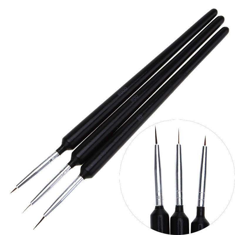 Nail Art Brush Set - 3-delige ultrafijne nagelkunst liner penseelset met