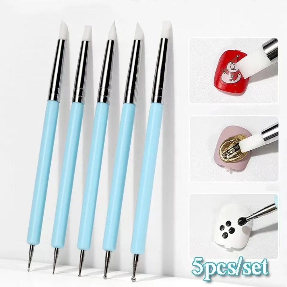 Nail Art Kaki - 5PCS Siliconen Klei Beeldhouwen Tool voor