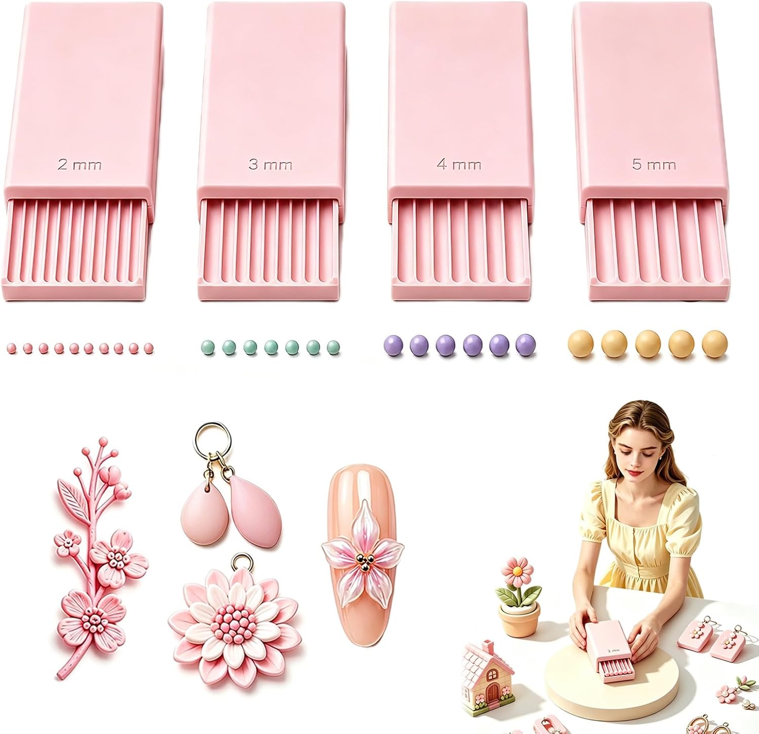 Nail Art Flower - 3D Print Clay Gel Ball Maker