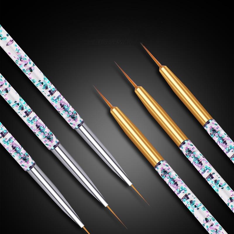 Nail Art Brush Set - 3-delige set transparante zand-effect nagelkunst liner