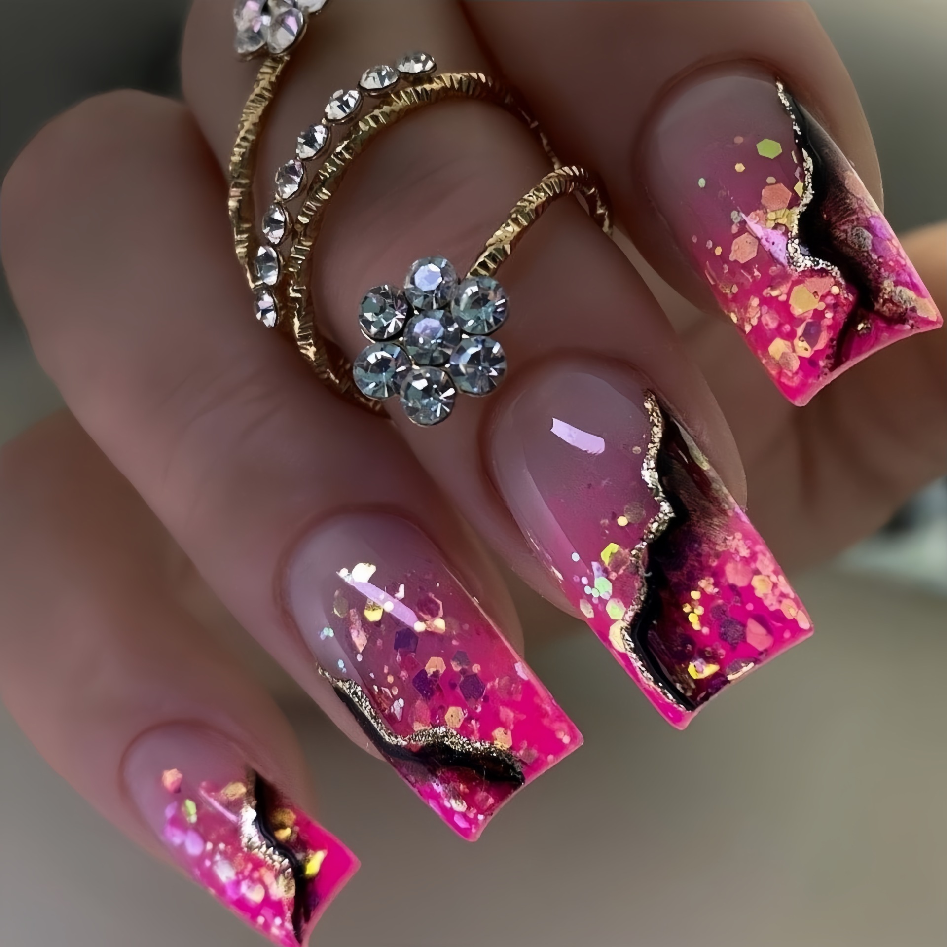 Press On Nail Set - Medium nepnagels voor dames en meisjes,