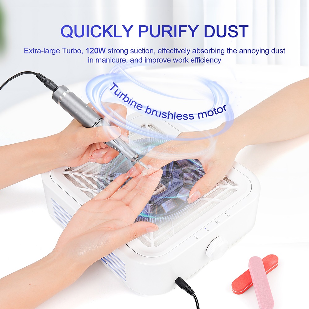 120 W Krachtige Nail Dust Coll - Nail Art Kaki recensie en prijs