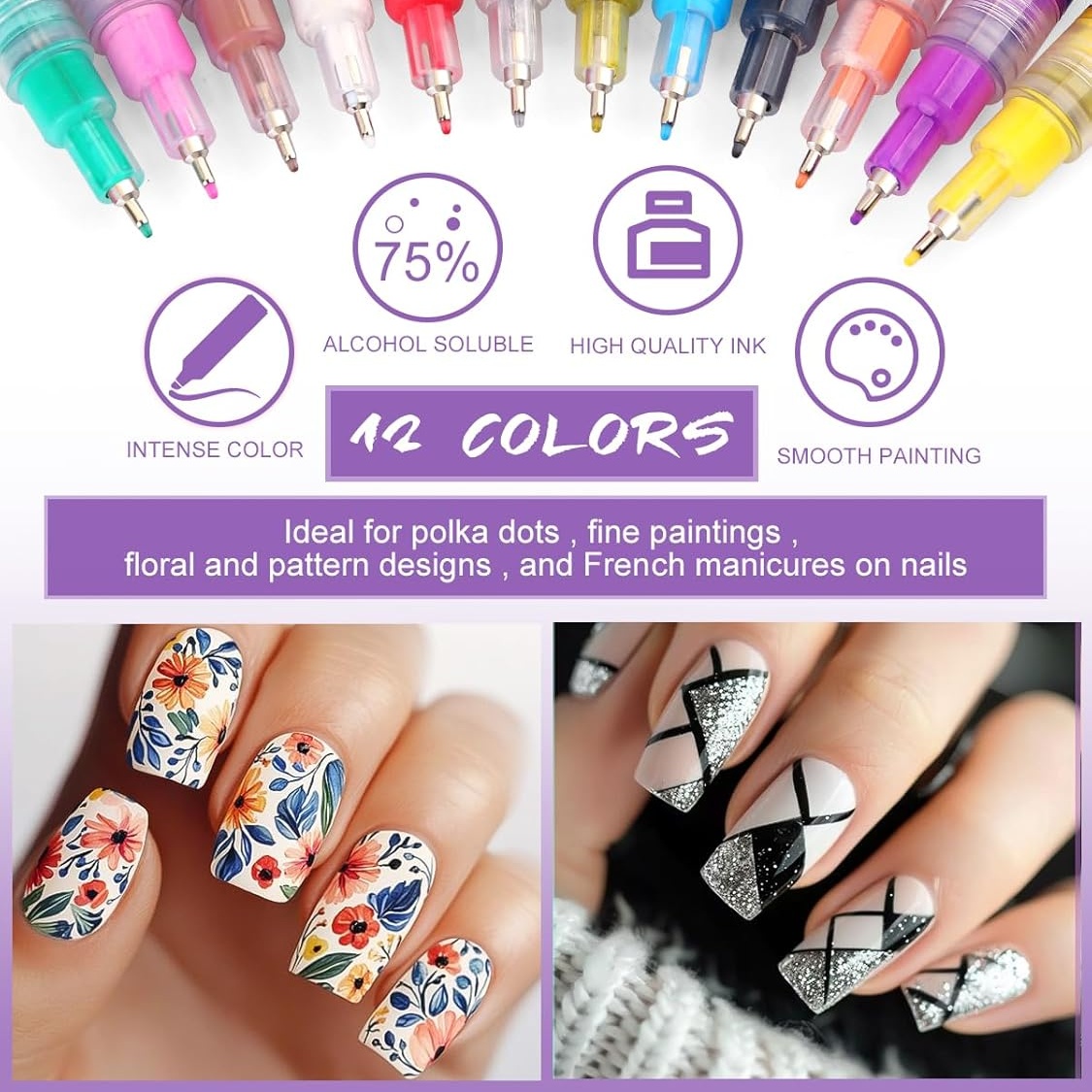 12-kleuren Nail Art Pen Set, N - Nail Art Brush Set recensie en prijs