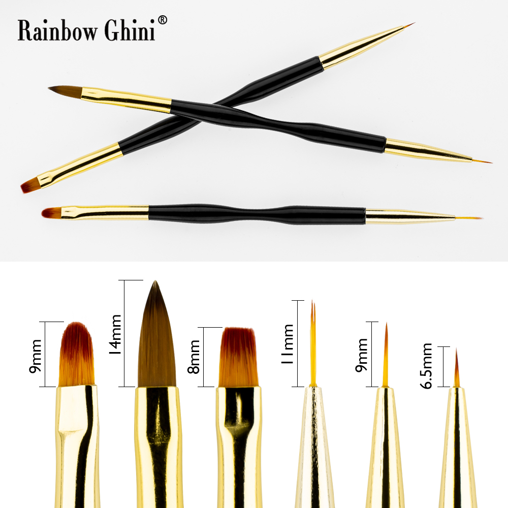 Rainbow Ghini 3-delige set dub - Nail Art Brush Set recensie en prijs