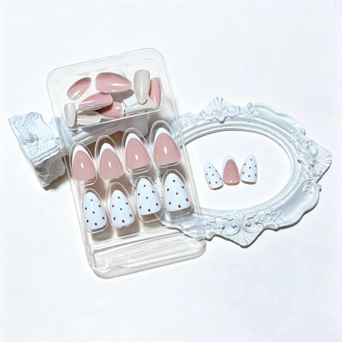 24 stuks Franse tip bloemnagel - Press On Nail Set recensie en prijs