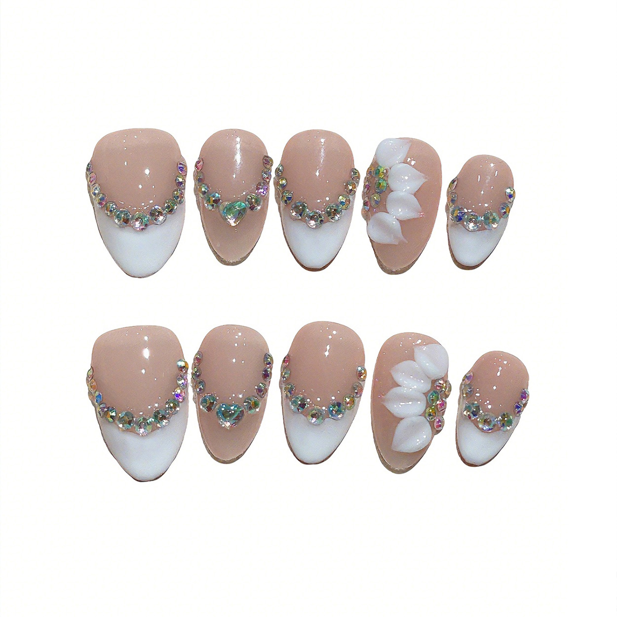 10 stuks korte amandelvormige  - Nail Art Flower recensie en prijs