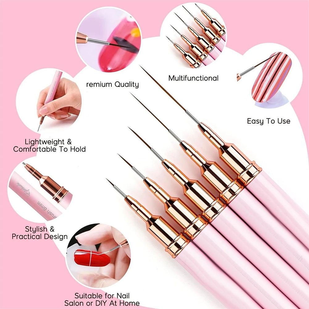 5-delige nagelkunst liner pens - Nail Art Brush Set recensie en prijs