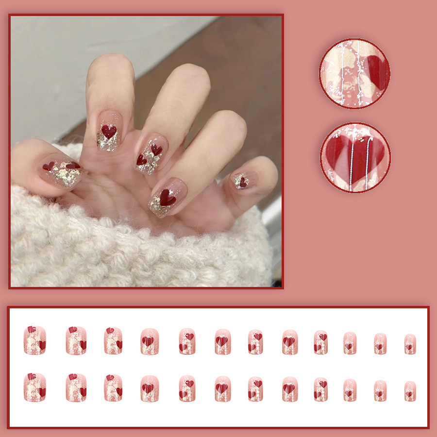 24 stuks/set korte vierkante n - Press On Nail Set recensie en prijs