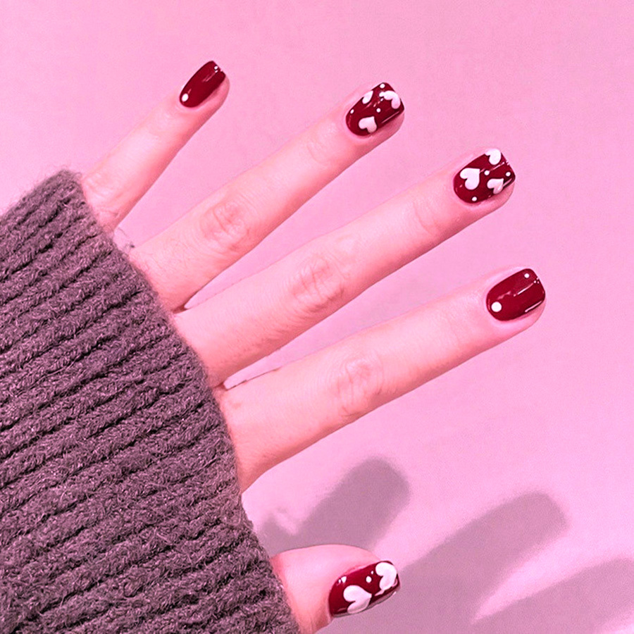 24 stuks/set korte vierkante n - Press On Nail Set recensie en prijs