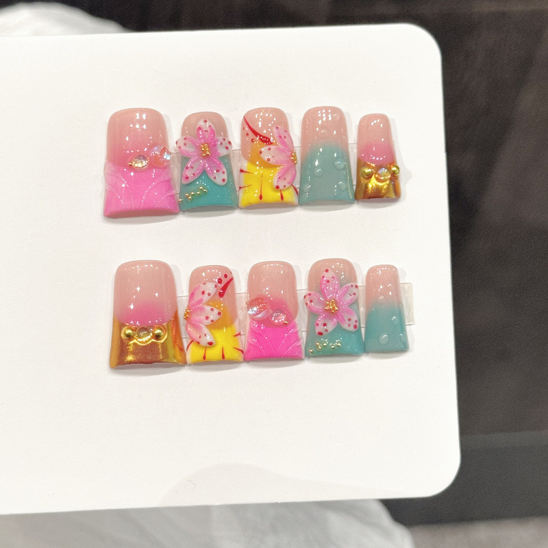 10st Oceaan Stijl Nepnagels Du - Nail Art Flower recensie en prijs