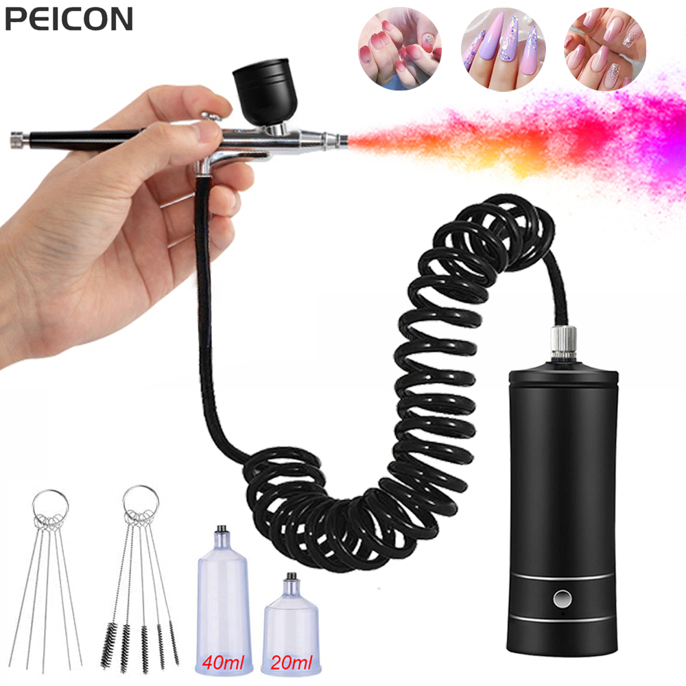 Airbrush-spijker met compresso - Nail Art Kaki recensie en prijs